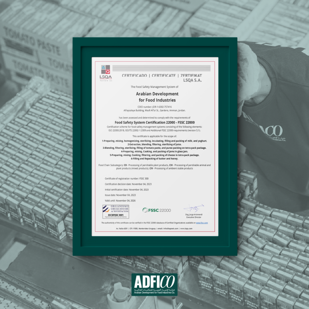 ADFICO Food Safety Certification